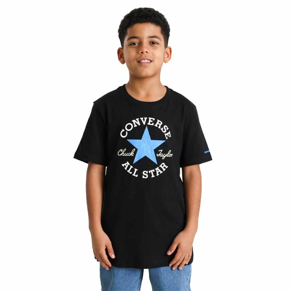Maglia a Maniche Corte per Bambini Converse Sustainable Core Nero Taglia:13-15 Anni