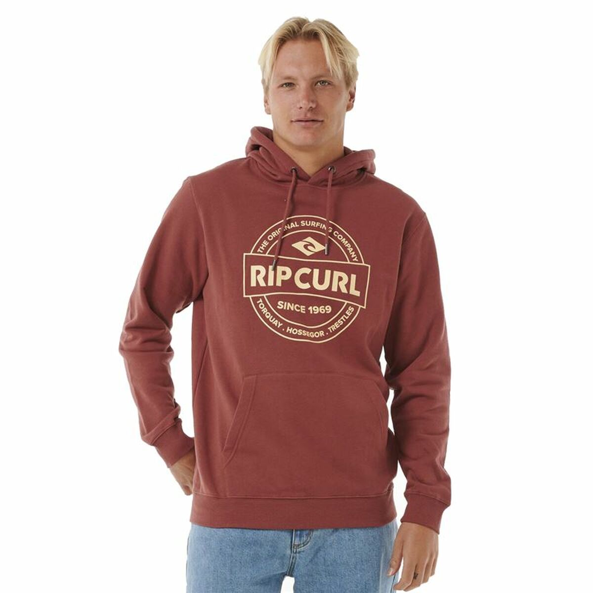 Felpa con Cappuccio Uomo Rip Curl Stapler Hood Marrone Taglia:XL