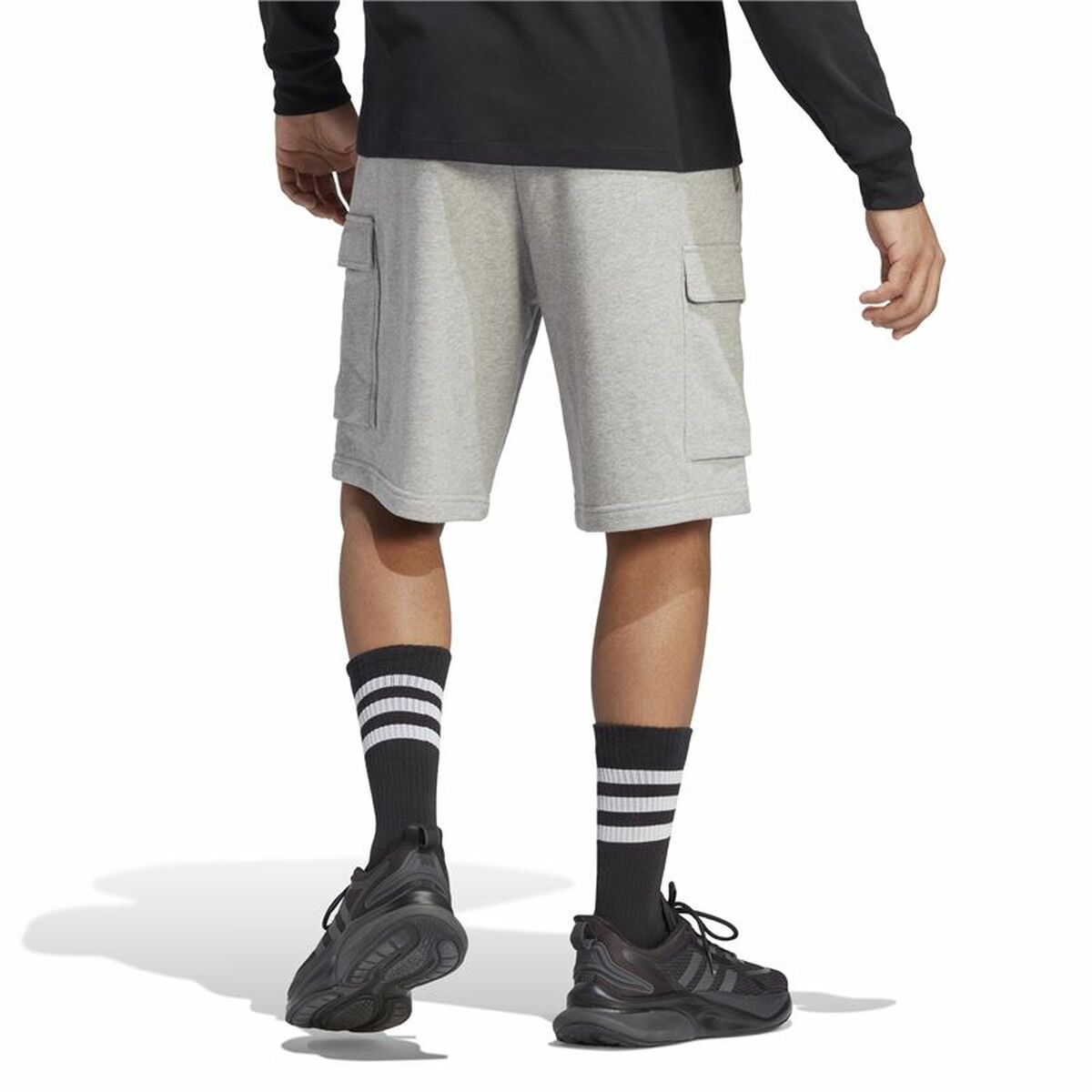 Pantaloncino Sportivo Adidas Essentials French Terry Cargo Grigio Taglia:L - Image 3