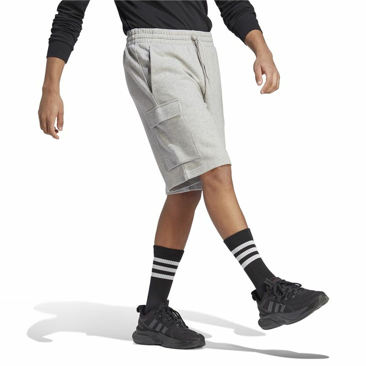 Pantaloncino Sportivo Adidas Essentials French Terry Cargo Grigio Taglia:L - Image 4