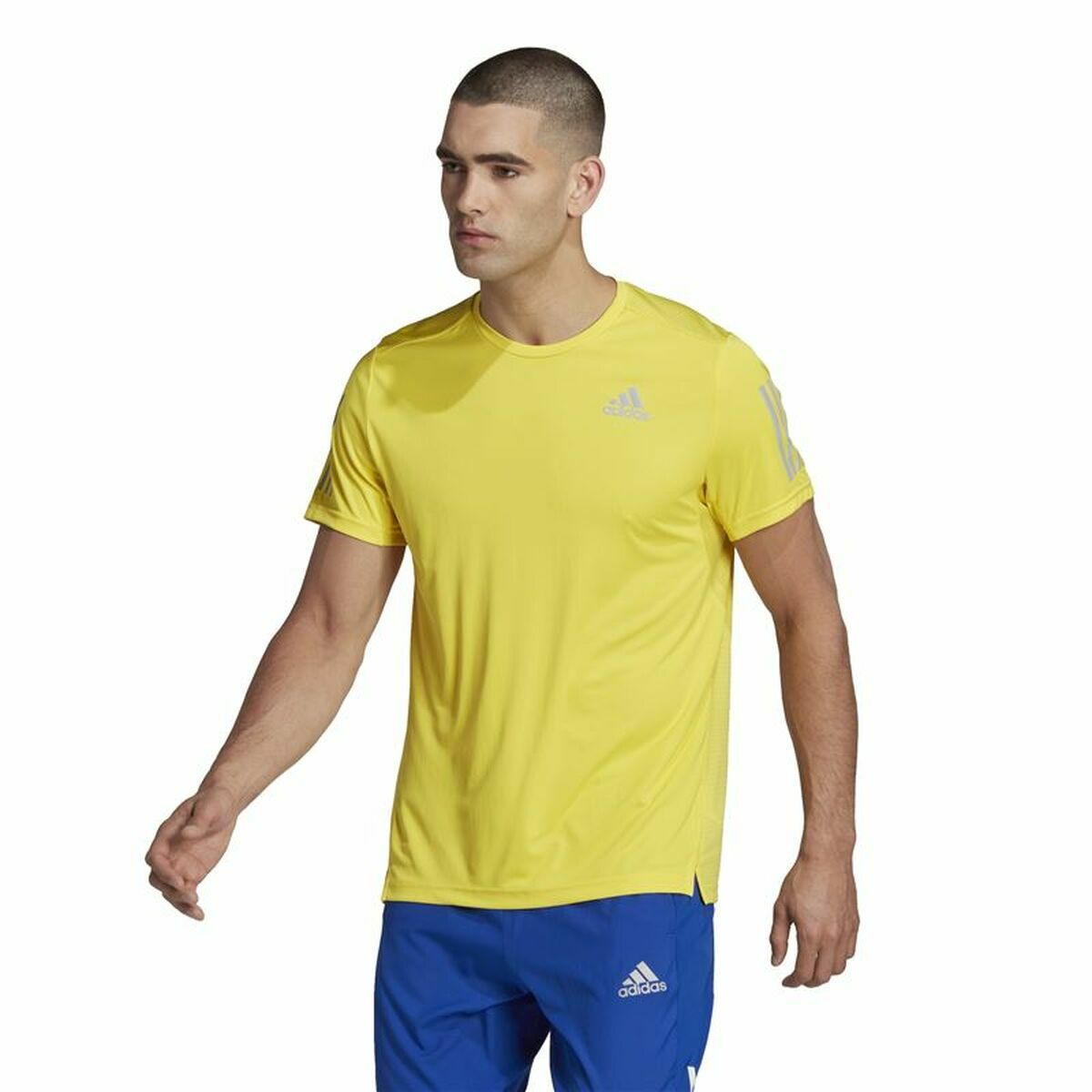 Maglia a Maniche Corte Uomo Adidas  Graphic Tee Shocking Giallo Taglia:S
