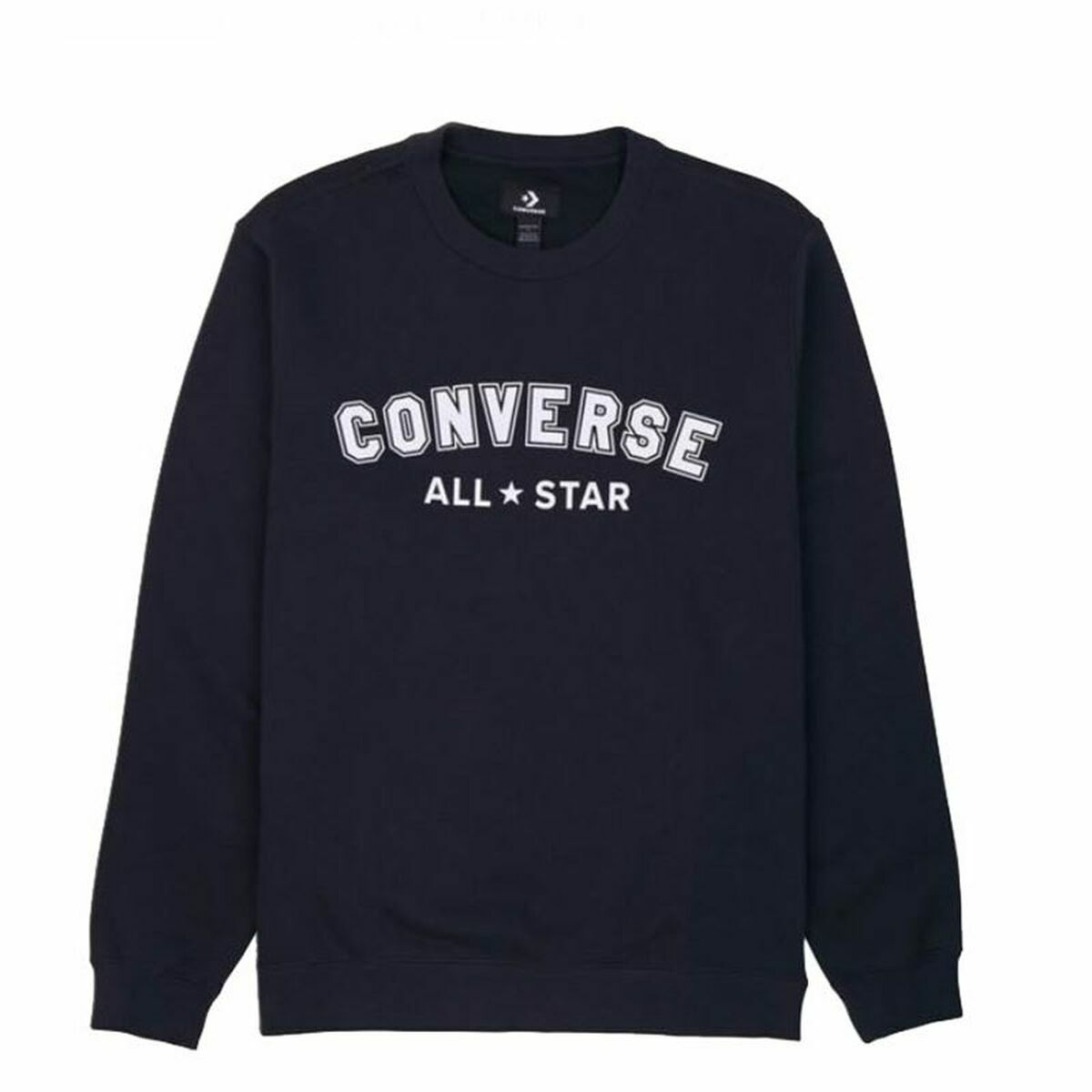 Felpa senza Cappuccio Uomo Converse Classic Fit All Star Single Screen Nero Taglia:2XS