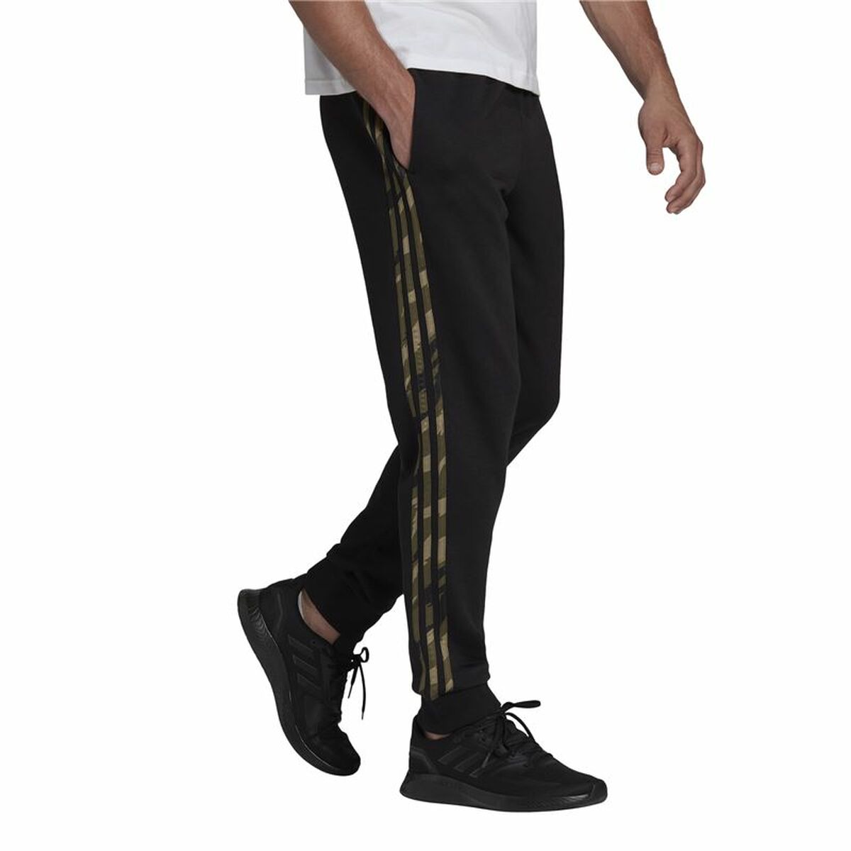 Pantalone Lungo Sportivo Adidas Essentials Camo Print Nero Uomo Taglia:S - Image 3