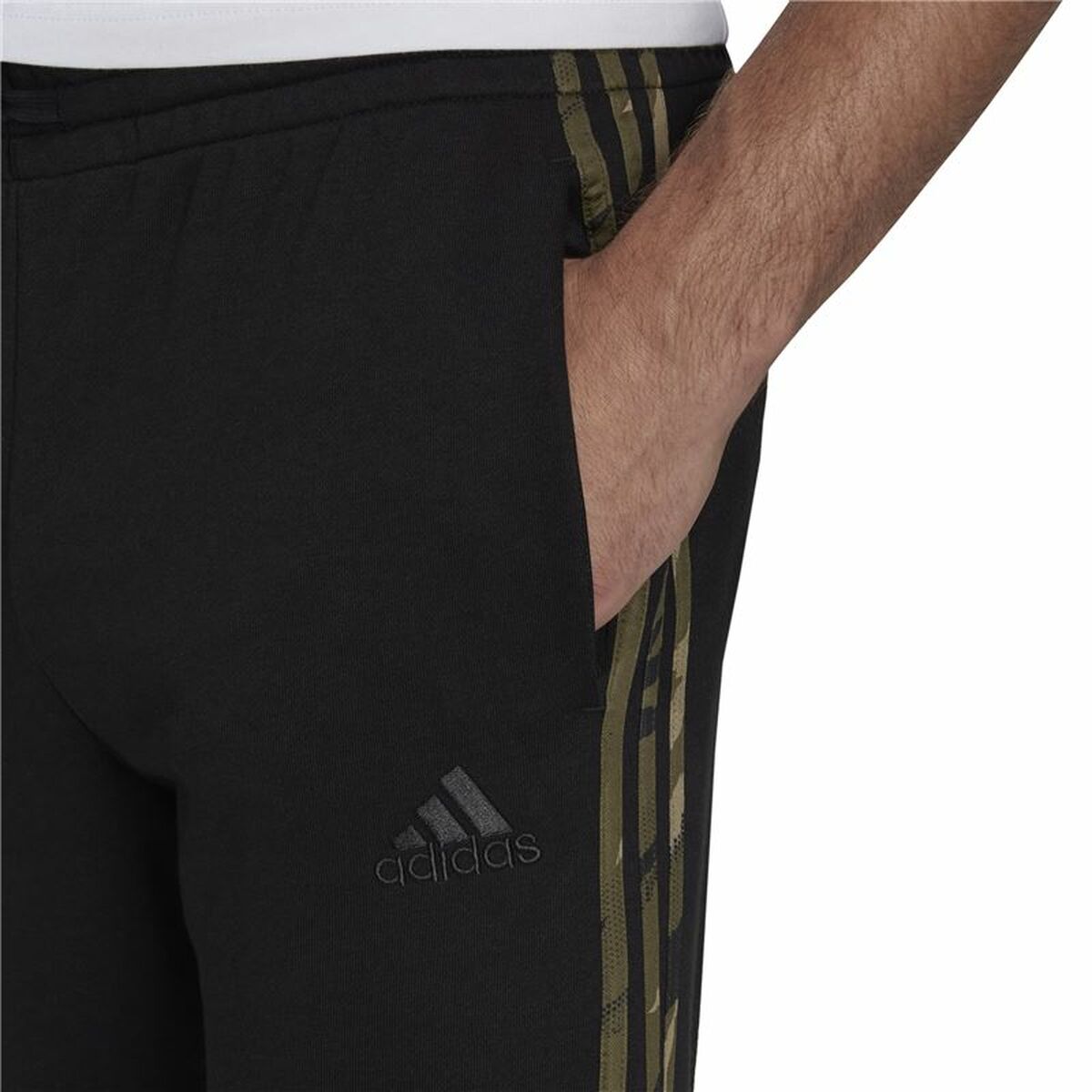 Pantalone Lungo Sportivo Adidas Essentials Camo Print Nero Uomo Taglia:S - Image 5