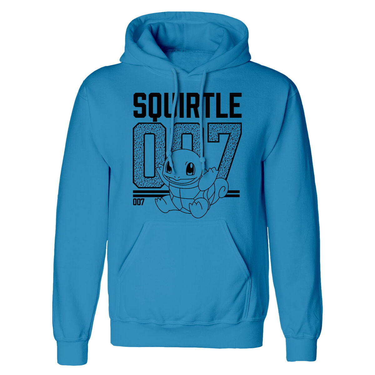 Felpa con Cappuccio Unisex Pokémon Squirtle Line Art Azzurro Taglia:S