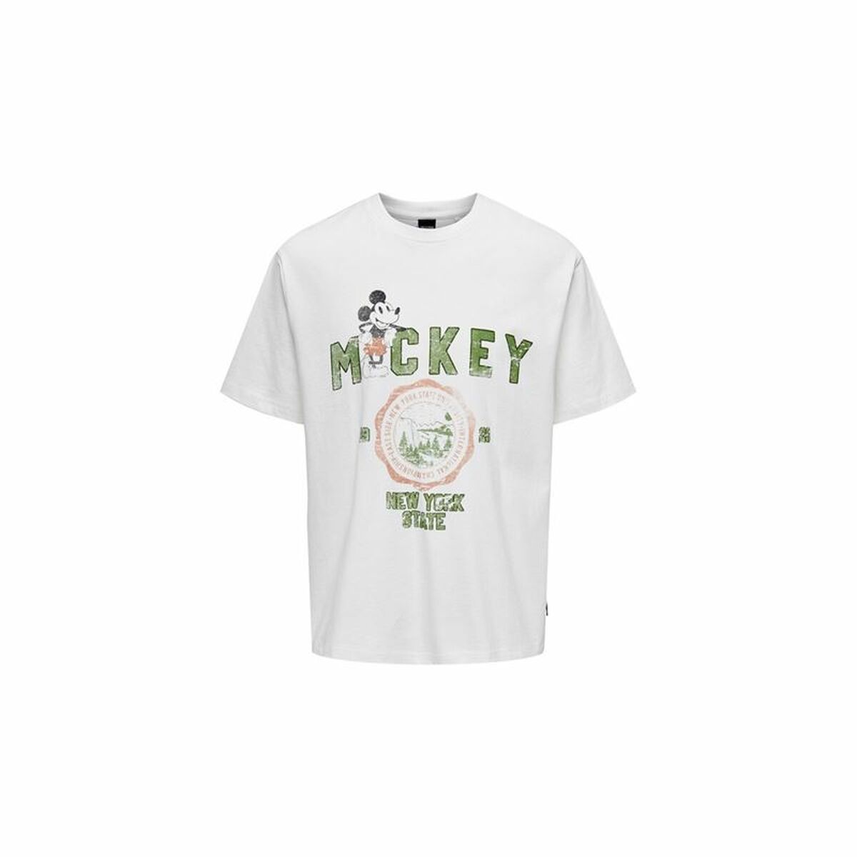 Maglia a Maniche Corte Uomo Only & Sons Mickey Rlx Cloud Dancer Bianco Taglia:M