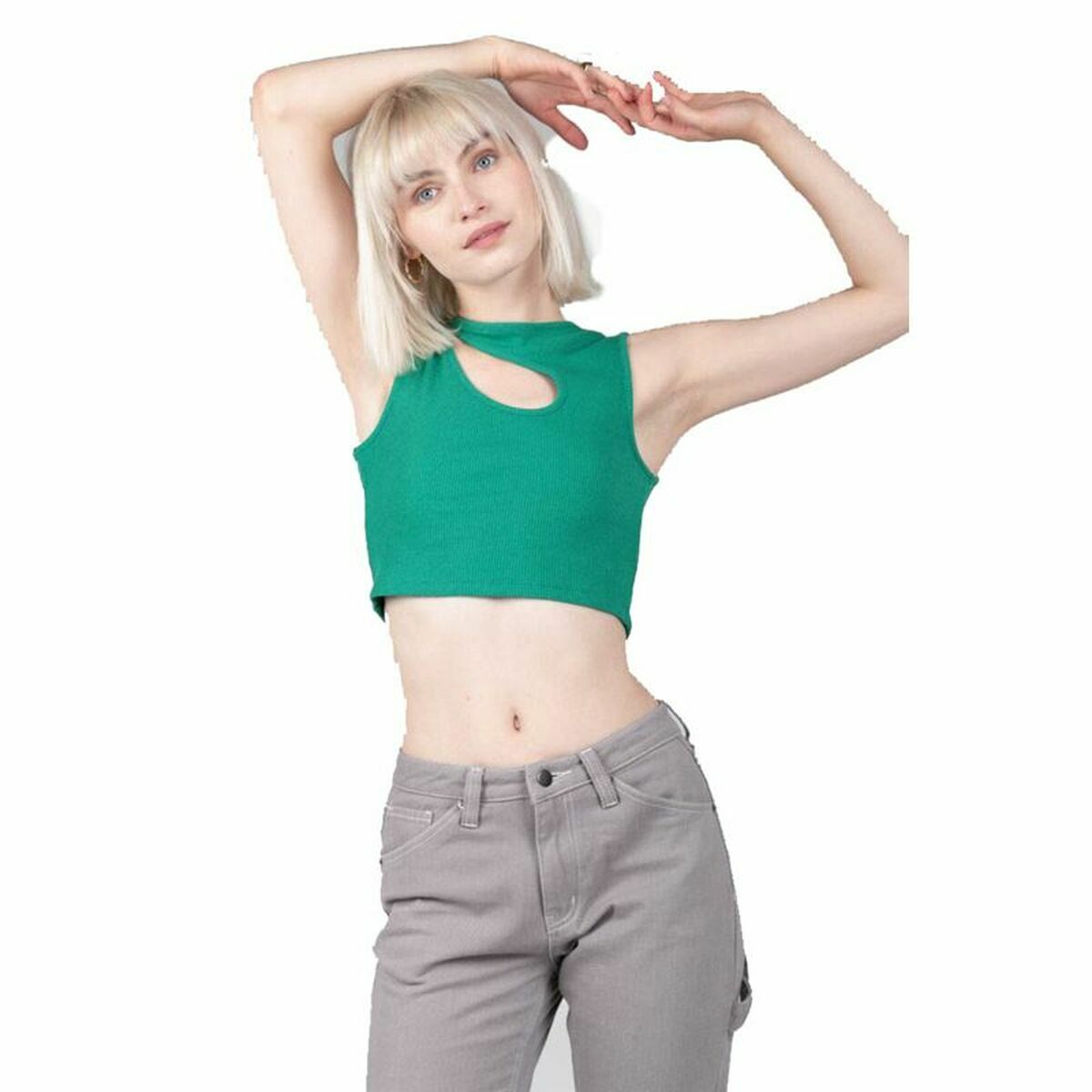 Maglia a Maniche Corte Donna 24COLOURS Verde Taglia:36