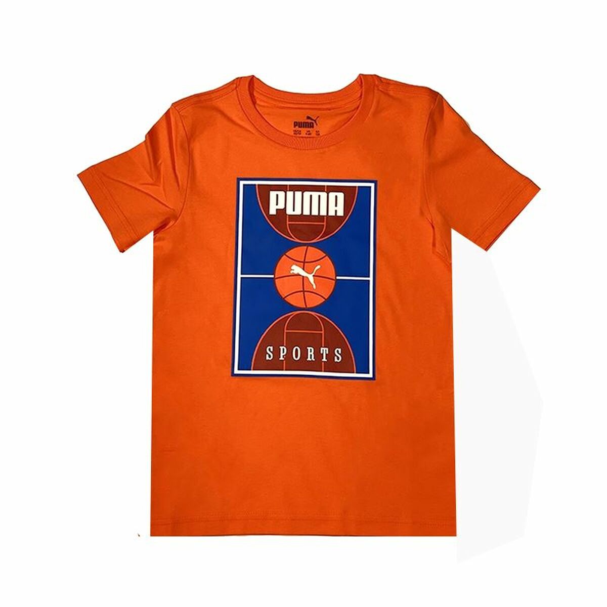 Maglia a Maniche Corte per Bambini Puma Bppo Basket Blank Ba Arancio Taglia:15-16 Anni