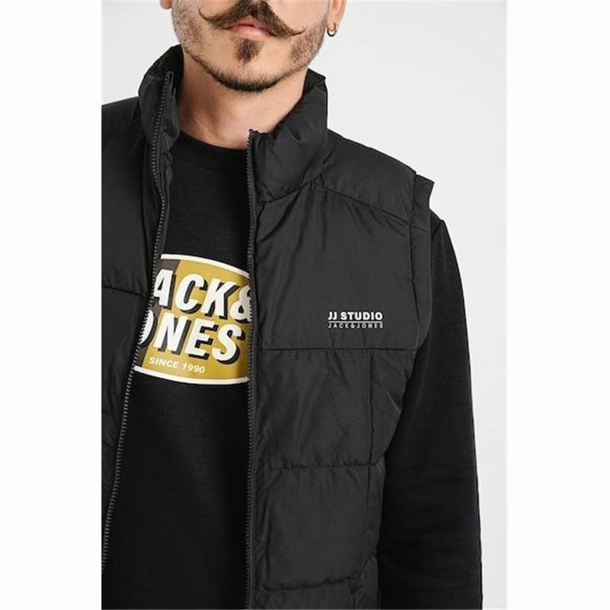 Gilet Sportivo da Uomo Jack & Jones Jjben Square Bodywarmer Nero Taglia:2XL - Image 3
