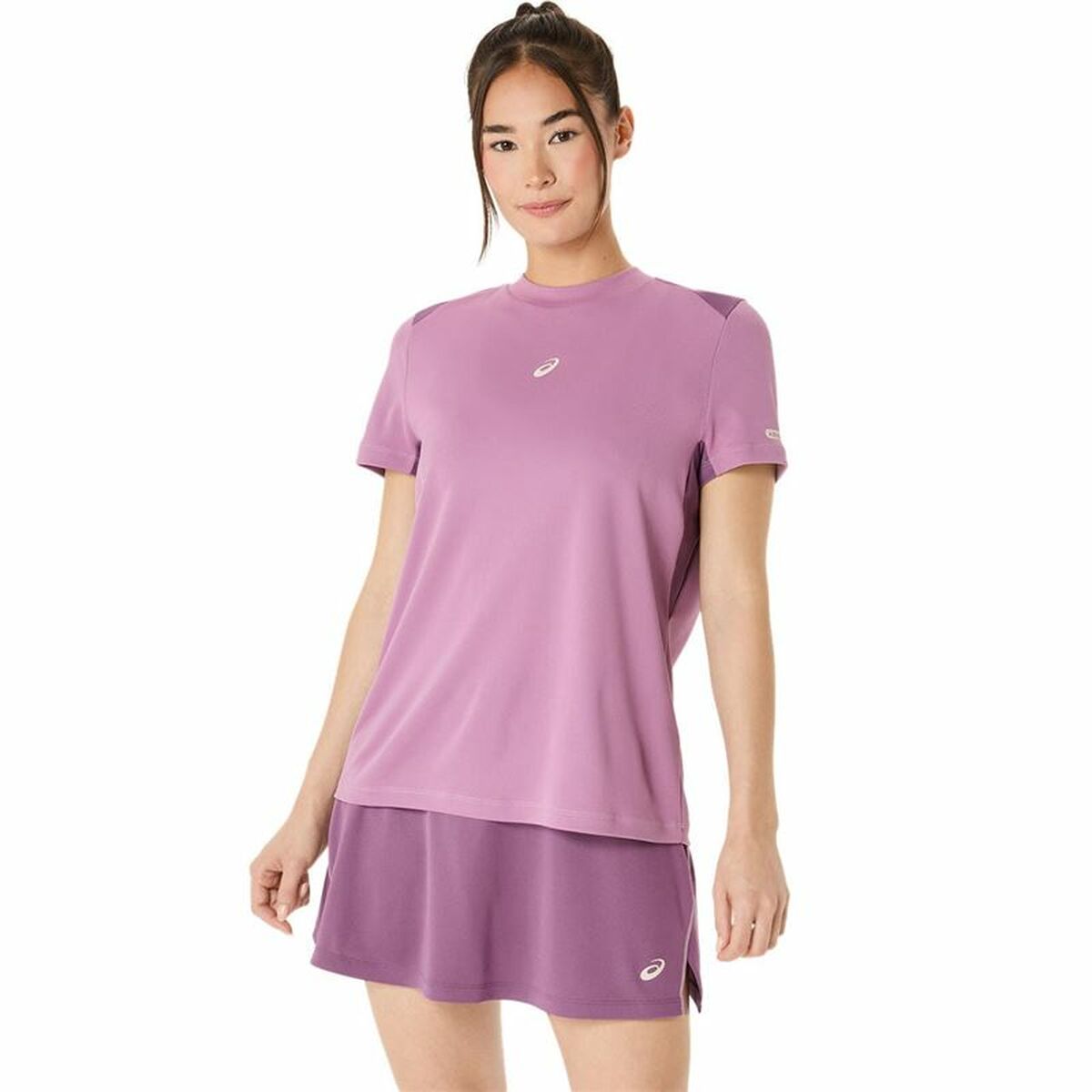 Maglia a Maniche Corte Uomo Asics Padel Court Ss Top Viola Violetta Taglia:M