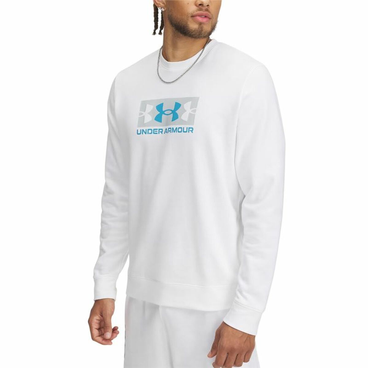 Felpa senza Cappuccio Uomo Under Armour Rival Terry Logo Crew Taglia:M