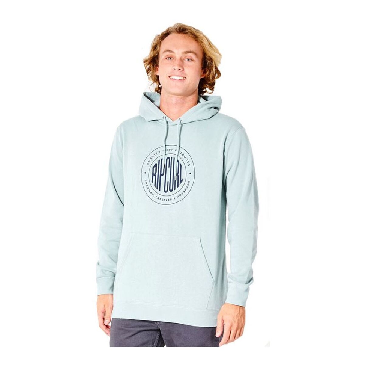Felpa senza Cappuccio Uomo Rip Curl Tapler Azzurro Acquamarina Taglia:S