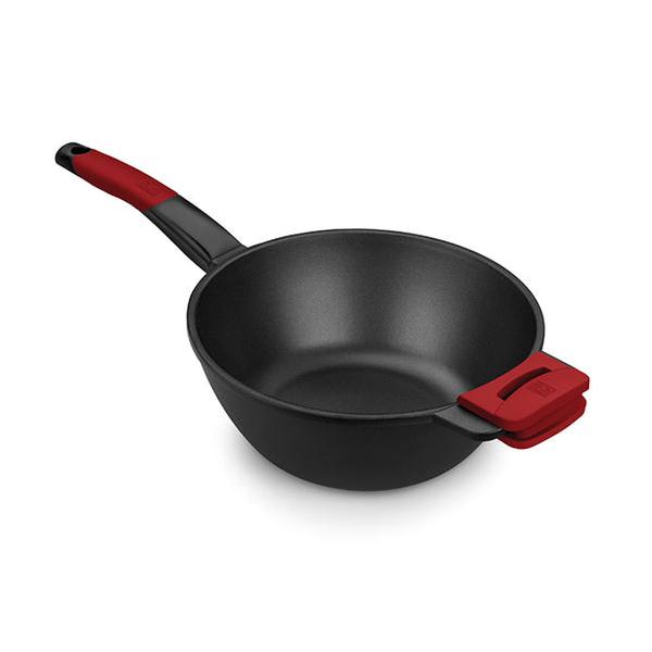 Padella Wok BRA A412028 Rosso/Nero Ø 28 cm Acciaio inossidabile (1 Unità) (Ø 28 cm)