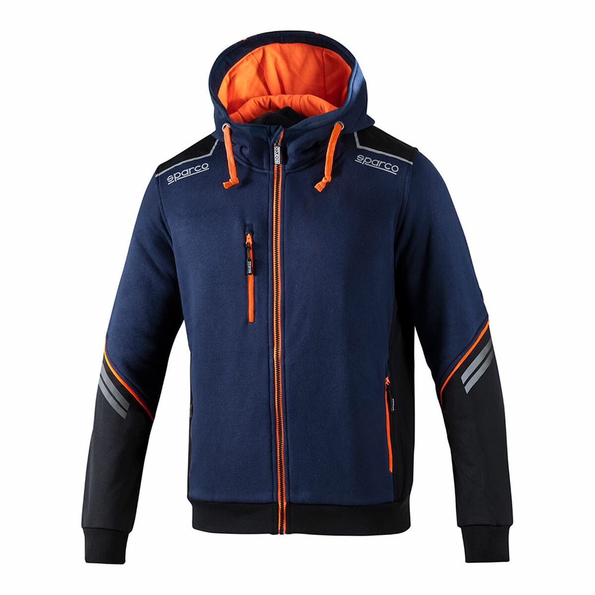 Felpa con Cappuccio Uomo Sparco S02414BMAF1S Azzurro Blu Marino