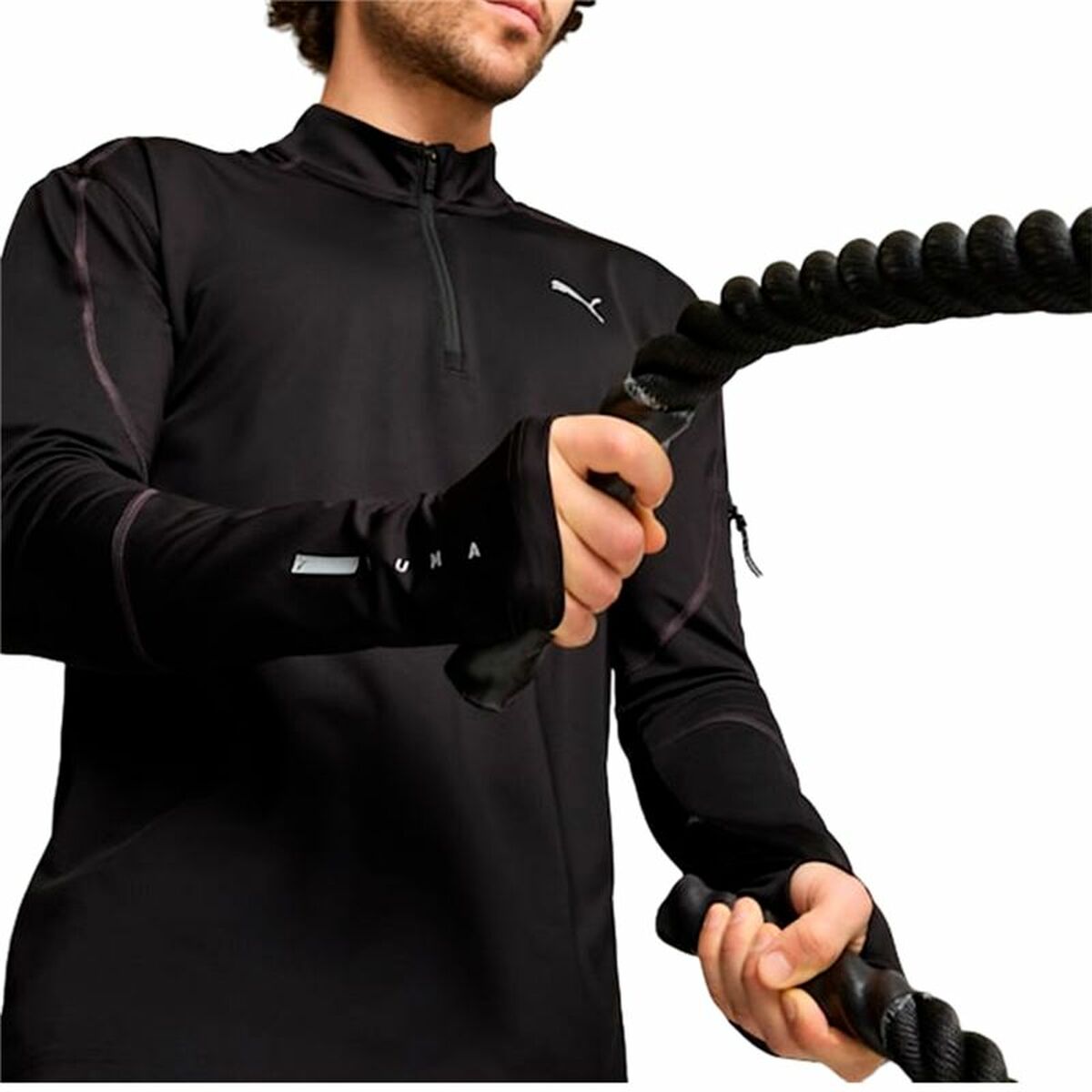 Felpa senza Cappuccio Uomo Puma Flex 1/4 Zip Nero Taglia:L - Image 3