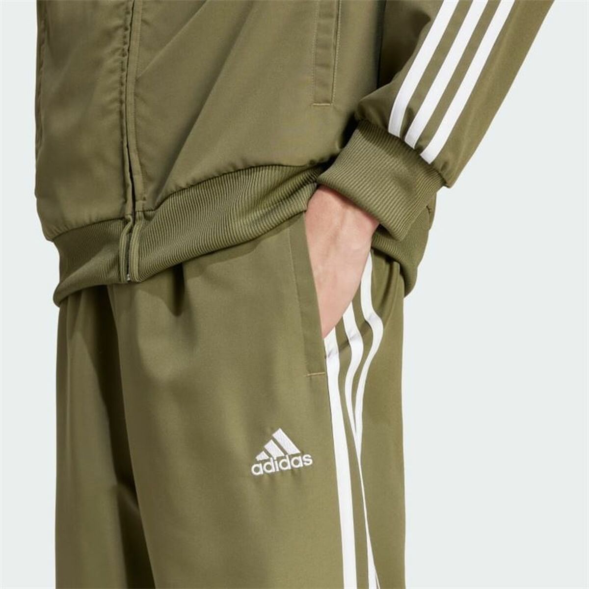 Tuta Adidas Basic 3S Woven Verde Uomo Taglia:S - Image 6