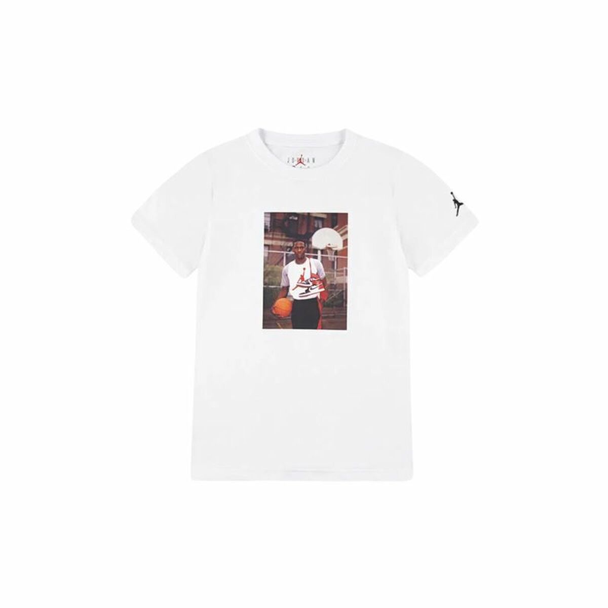 Maglia a Maniche Corte Bambino Jordan Jdb Mj Brand Photo Ss Crew Bianco Taglia:13-15 Anni