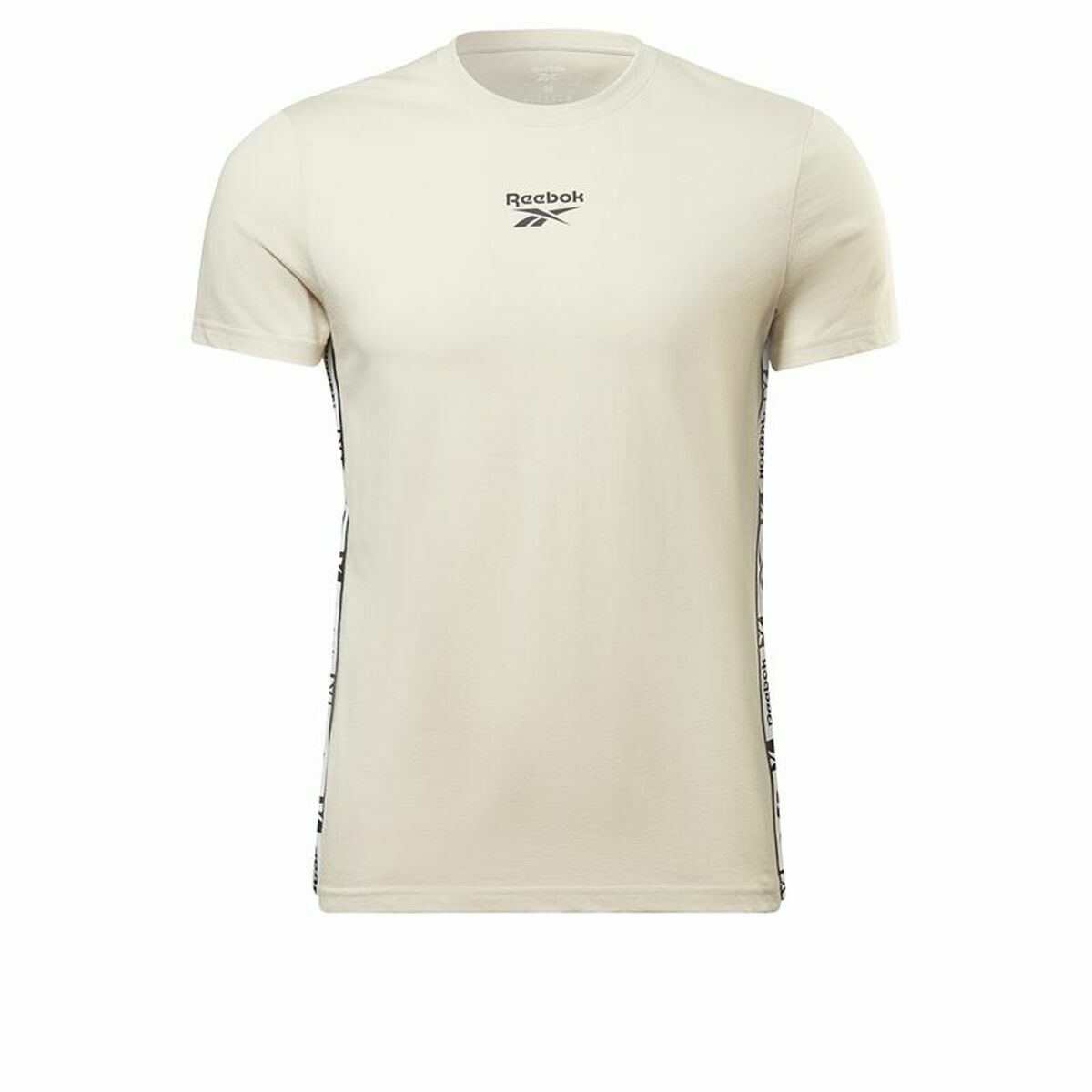 Maglia a Maniche Corte Uomo Reebok Identity Tape Beige Taglia:S