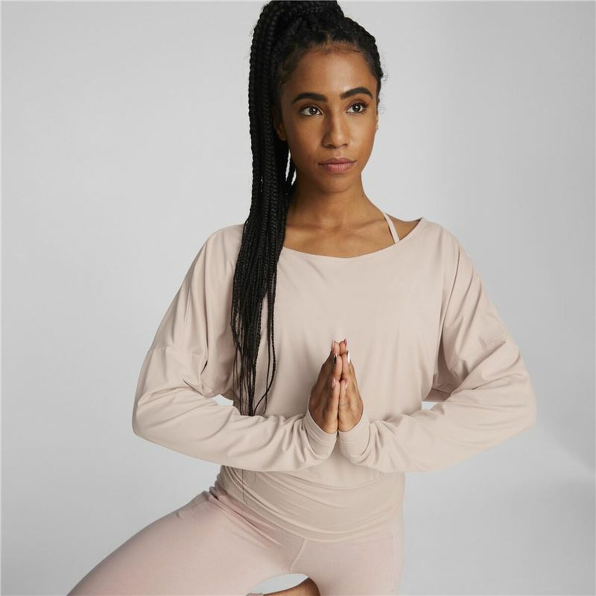 Felpa senza Cappuccio Donna Puma Studio Yogini Lite Salmone Taglia:M - Image 3