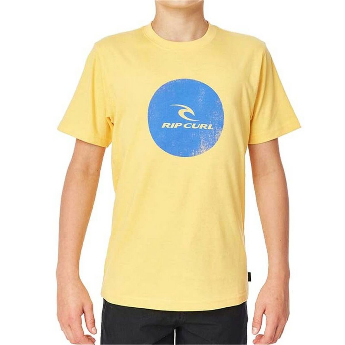 Maglia a Maniche Corte per Bambini Rip Curl Corp Icon B Giallo Taglia:14 anni