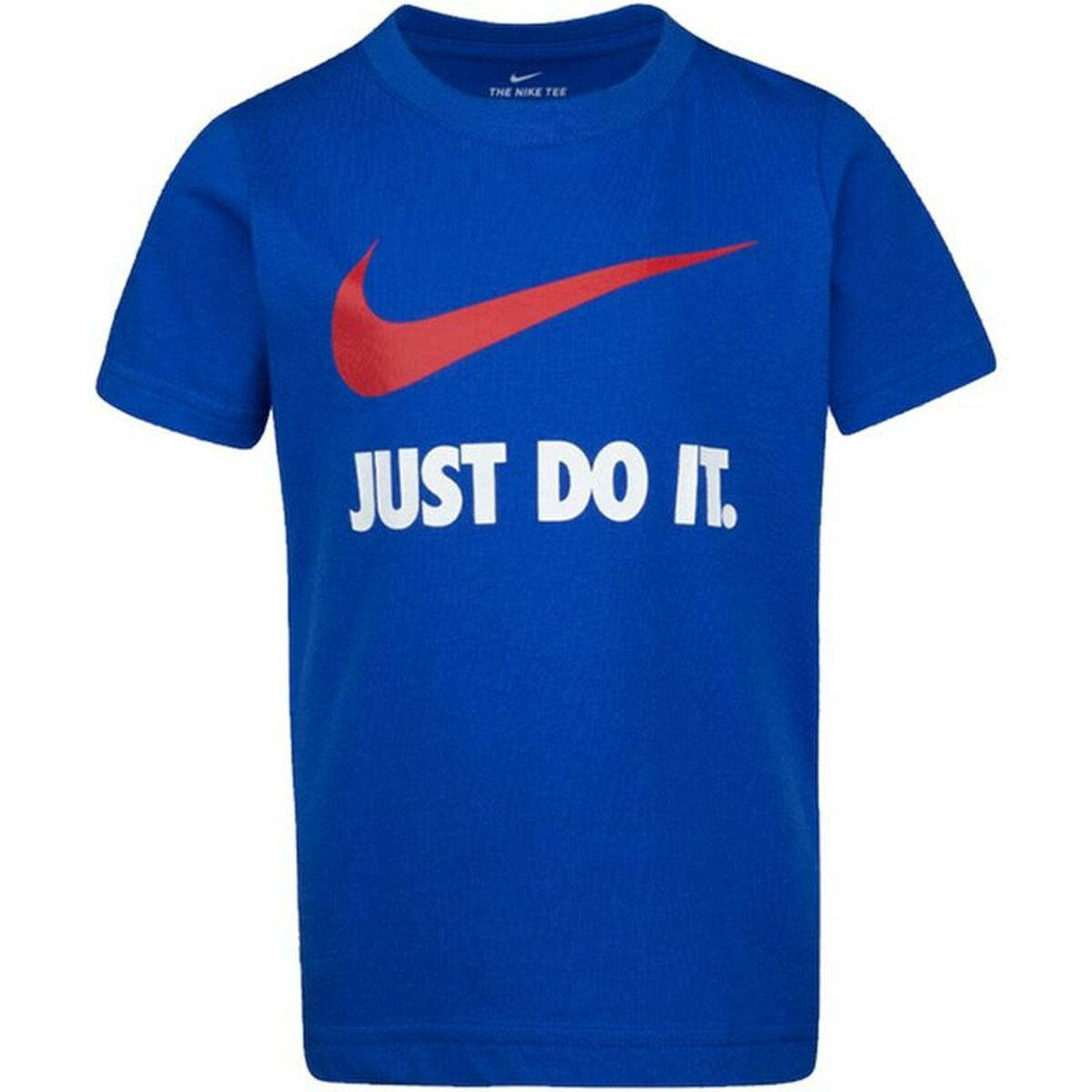 Maglia a Maniche Corte per Bambini Nike Swoosh Azzurro Taglia:7 anni