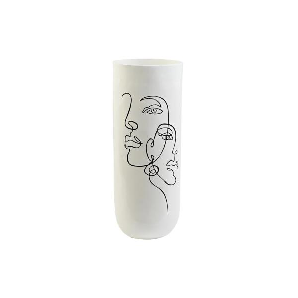 Vaso DKD Home Decor Abstract Bianco Resina Moderno (35 x 35 x 90 cm)