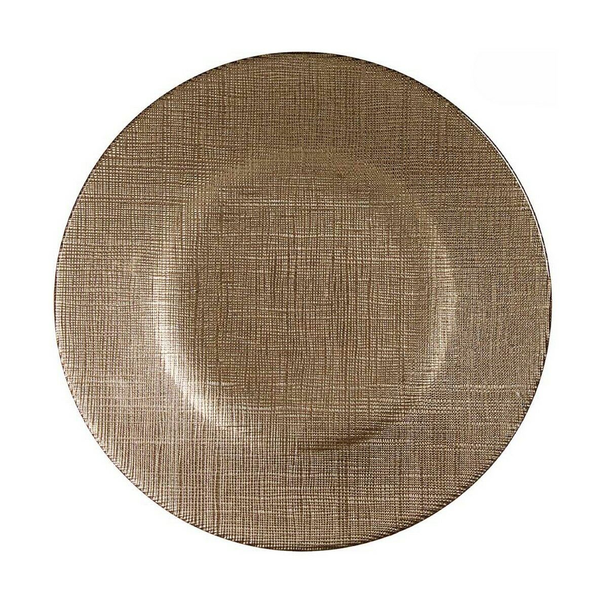 Piatto da pranzo Vivalto 3239121P-5 Dorato Vetro 21 x 2 x 21 cm