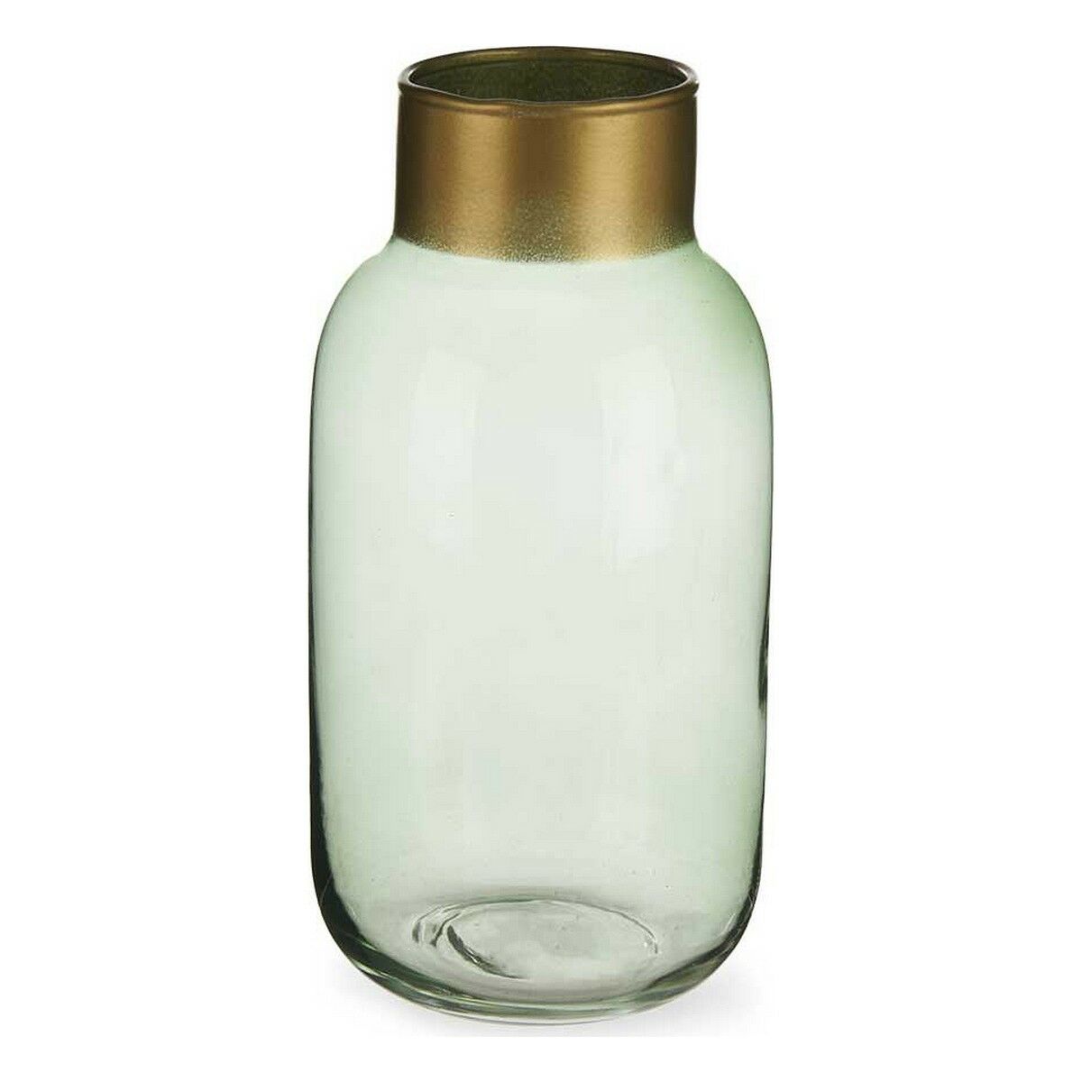 Vaso Gift Decor Verde Dorato Vetro Liscio 11,5 x 24 x 11,5 cm
