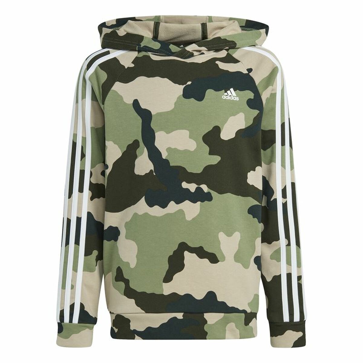 Felpa con Cappuccio Unisex Adidas Essentials Multicolore Mimetico Taglia:Taglia - 7-8 Anni