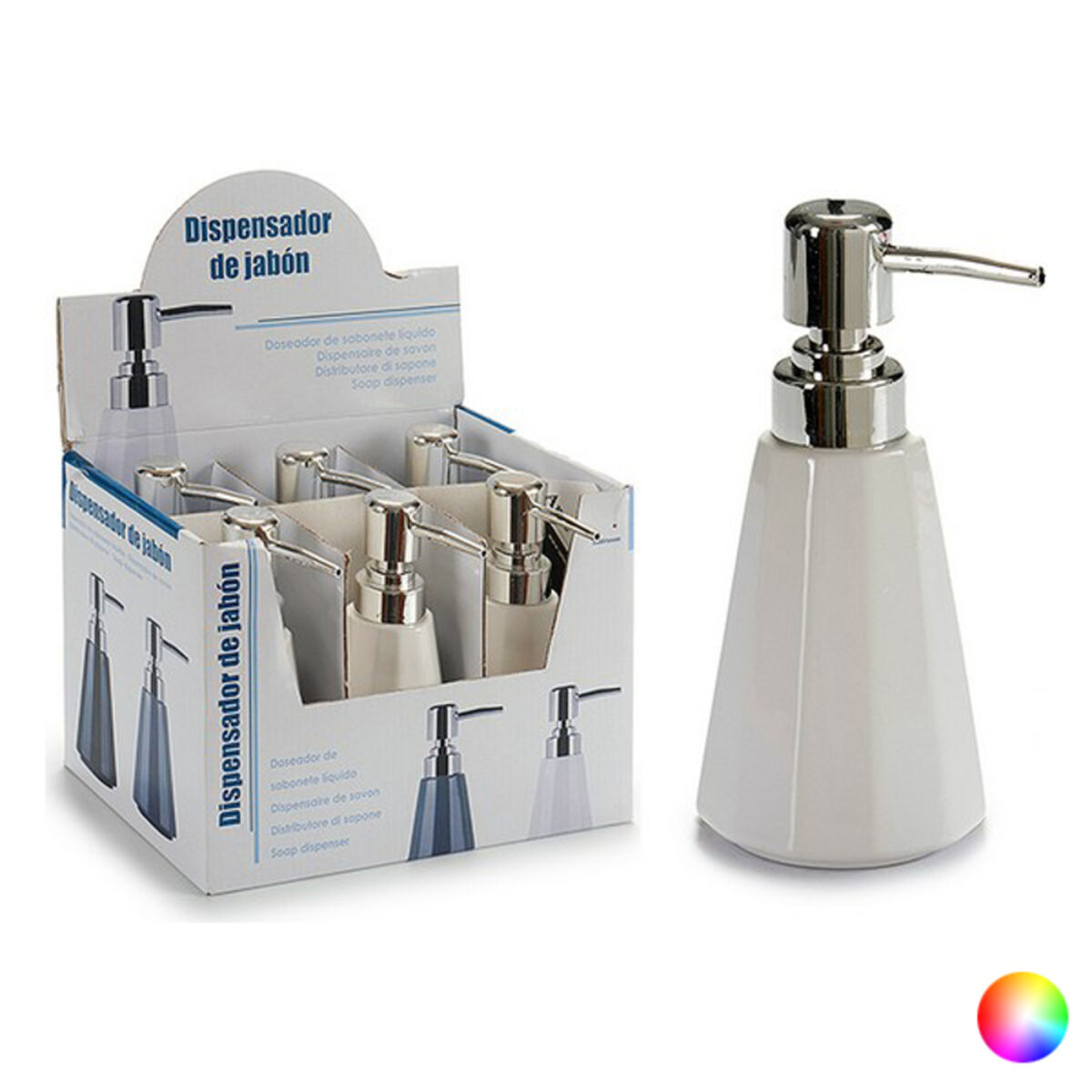 Dispenser di Sapone Metallo Ceramica 350 ml Colore:Nero