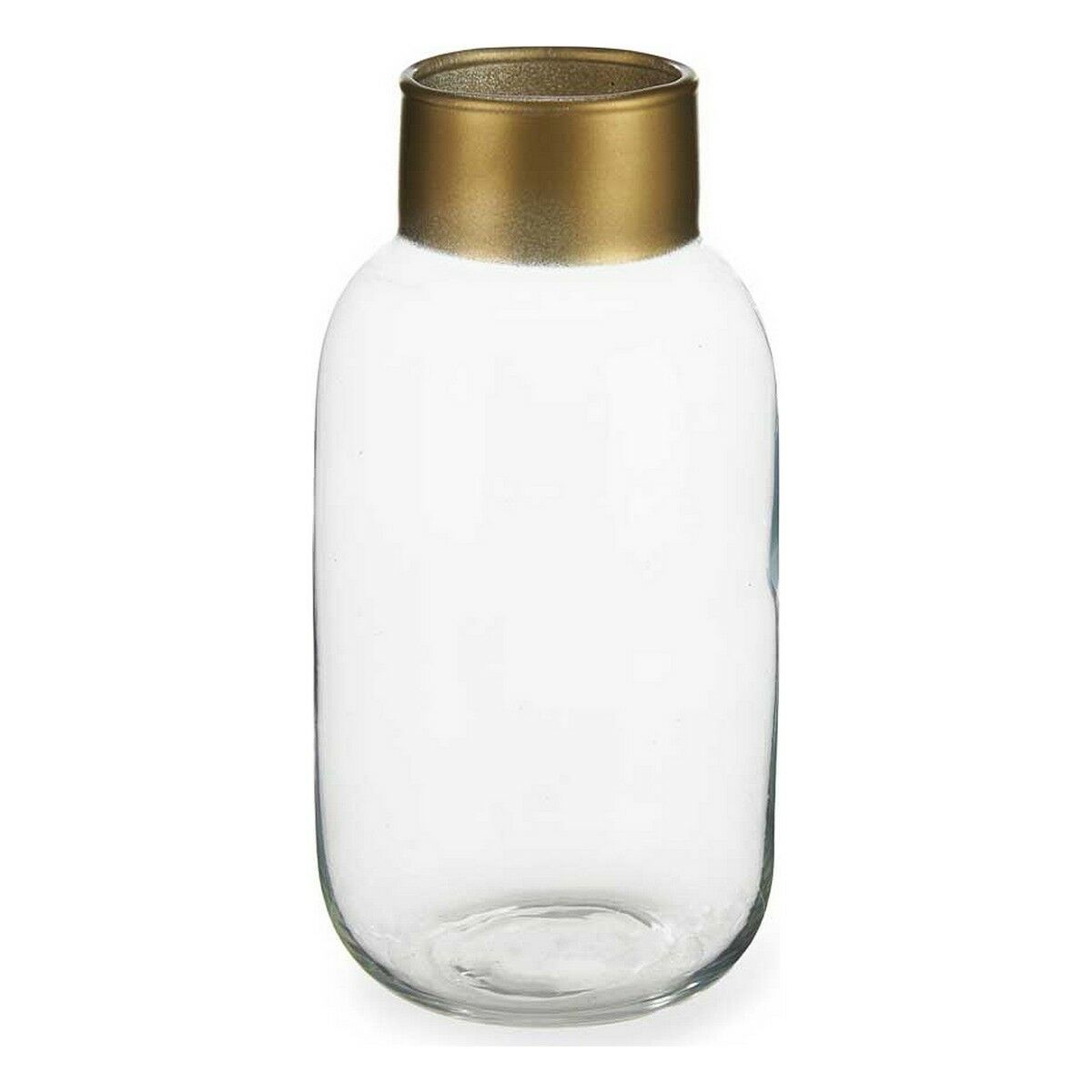 Vaso Gift Decor Trasparente Dorato Vetro Liscio 11,5 x 24 x 11,5 cm