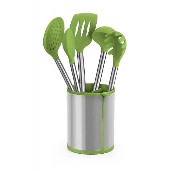 Set di Utensili da Cucina BRA A197011 Verde Acciaio inossidabile (5 Pezzi)