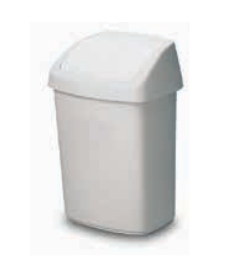 Secchio per la Spazzatura Rubbermaid TAPA BASCULANTE Bianco Nero Plastica 25 L