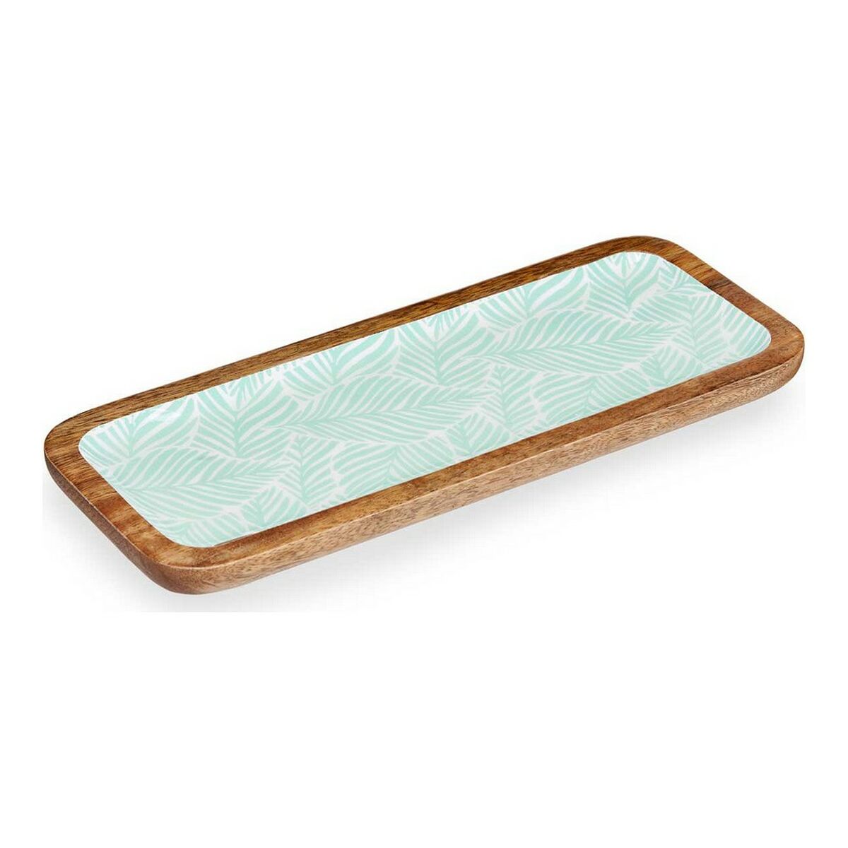 Centrotavola Gift Decor Bianco Marrone Verde Resina Legno di mango 38 x 15 cm Foglia della pianta