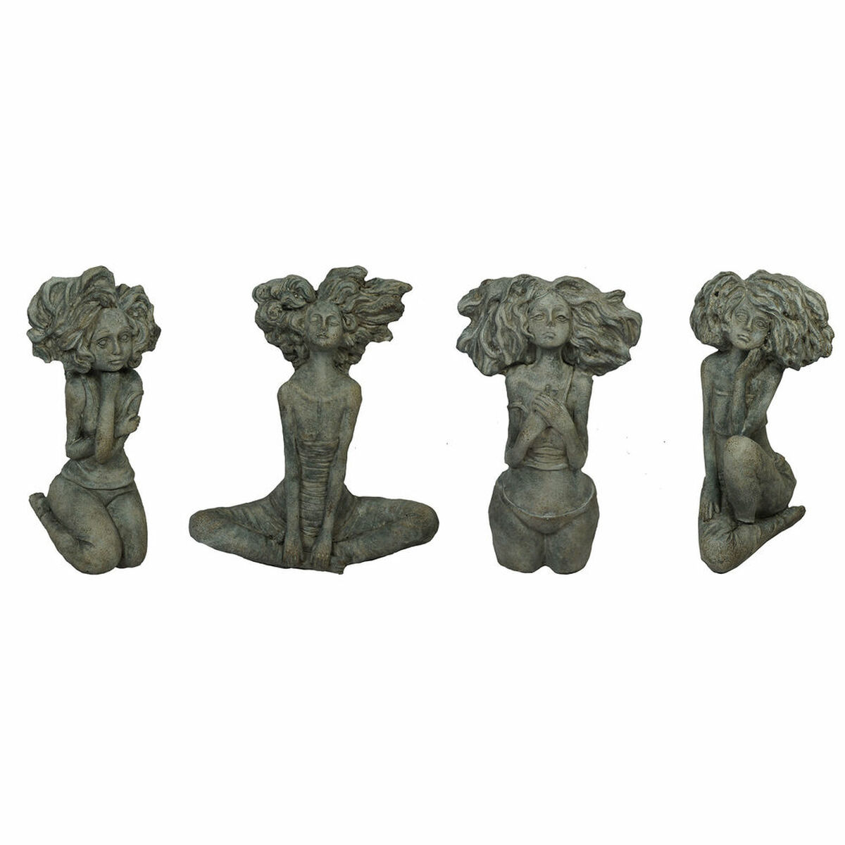 Statua Decorativa DKD Home Decor Donna Grigio Cemento (20 x 9 x 25 cm) (4 Unità)