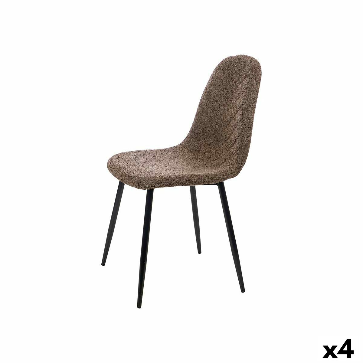 Sedia Gift Decor Marrone Metallo Stoffa Legno di polietilene Lana rasata 45 x 89 x 53 cm (4 Unità)