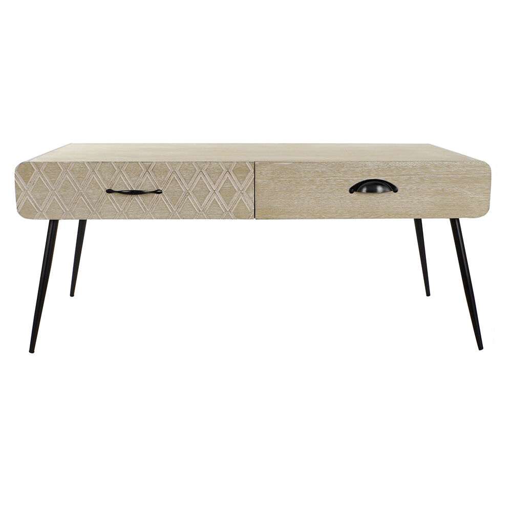 Tavolino da Caffè DKD Home Decor Nero Multicolore Rame Naturale Metallo Legno di paulownia Legno MDF 100 x 52 x 42,5 cm 100 x 52