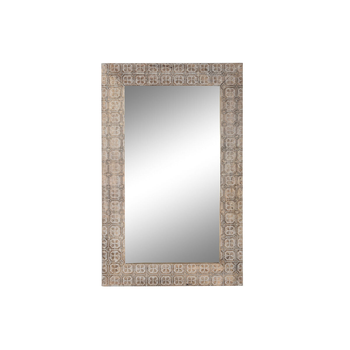Specchio da parete DKD Home Decor Marrone Naturale Indiano 76,5 x 3 x 122 cm