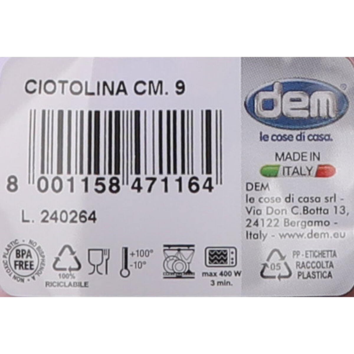 Ciotola Dem Smaty color Ø 9 x 9 x 4 cm (48 Unità) - Image 3