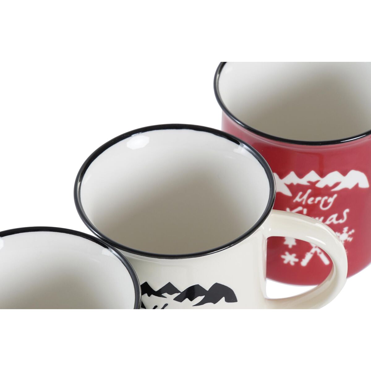 Tazza Mug DKD Home Decor Porcellana Gres (330 ml) (3 Unità) - Image 3