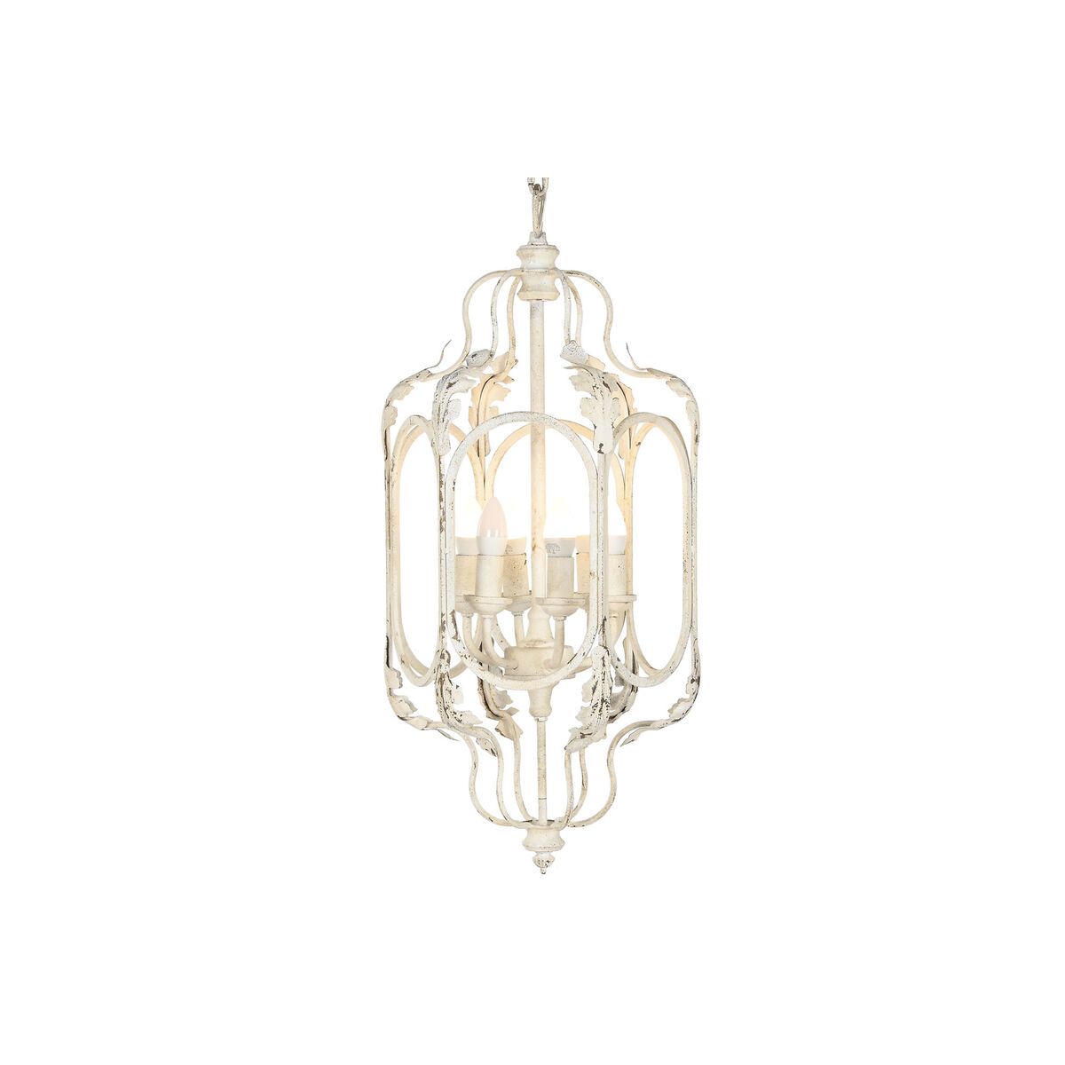 Lampadario Home ESPRIT Bianco Metallo 39 x 34 x 75 cm - Image 5