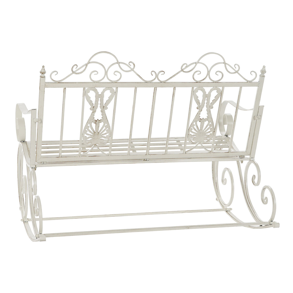 Sedia a Dondolo DKD Home Decor Metallo Alluminio Bianco (118 x 90 x 92 cm) - Image 5