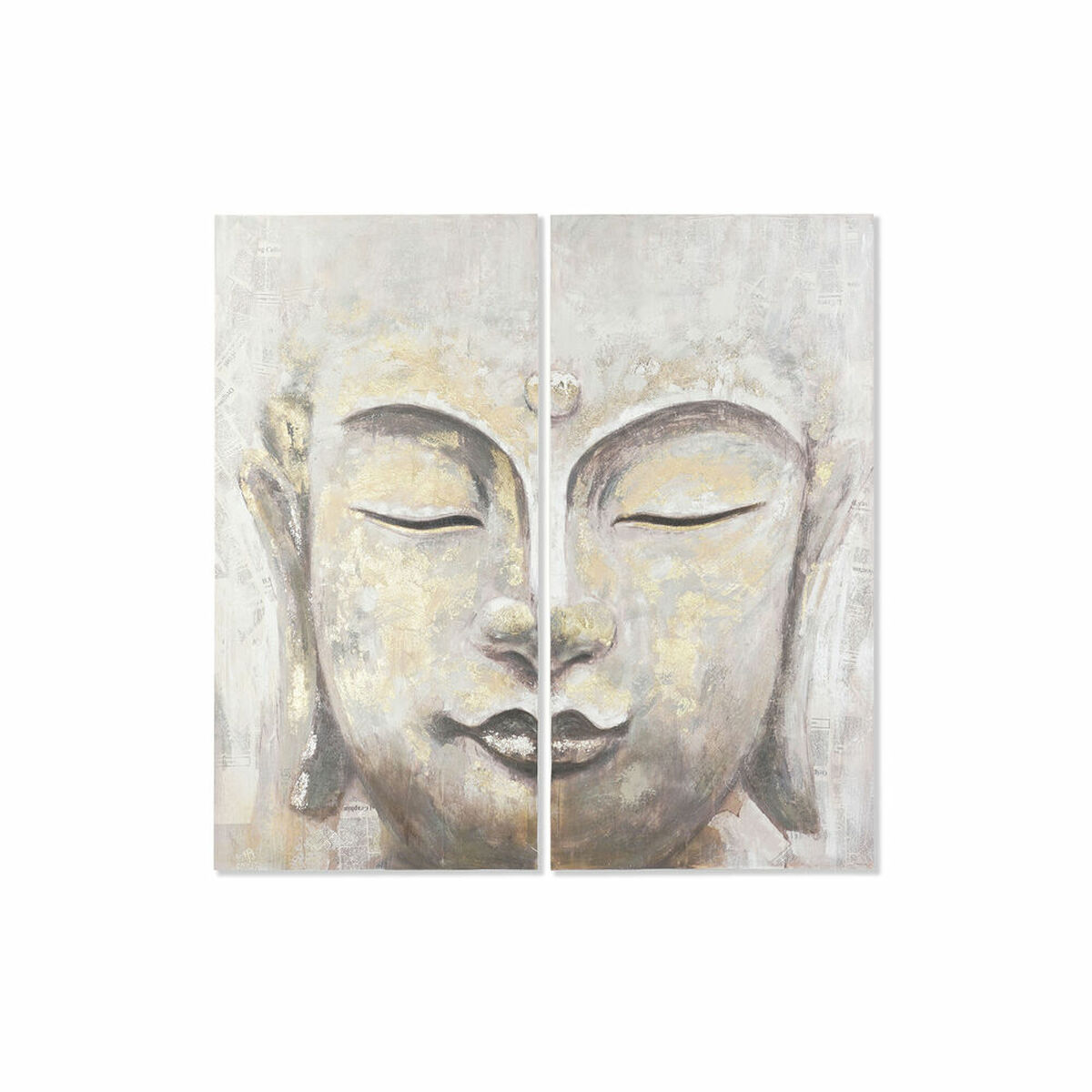 Tela DKD Home Decor Beige Dorato Buddha Orientale 120 x 3,7 x 120 cm