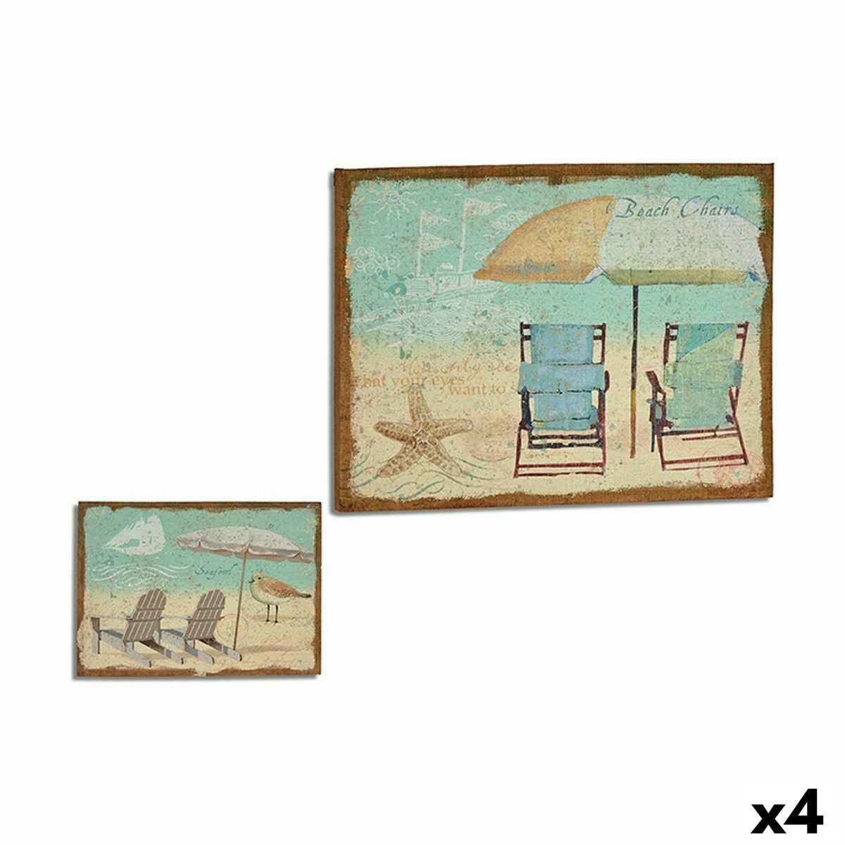 Tela Gift Decor Spiaggia 70 x 3 x 50 cm (4 Unità)