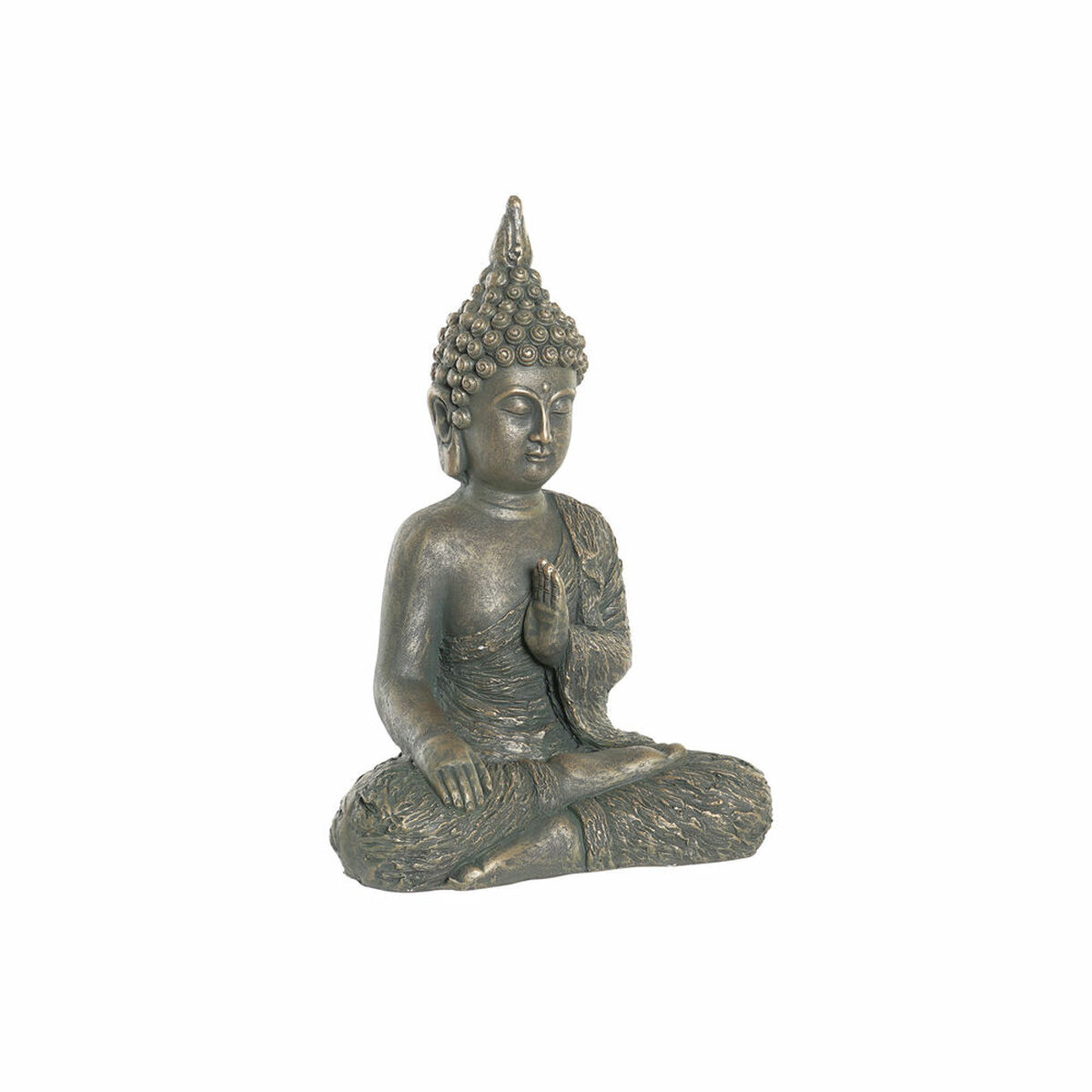 Statua Decorativa DKD Home Decor Dorato Buddha Grigio scuro (28 x 19 x 41 cm)