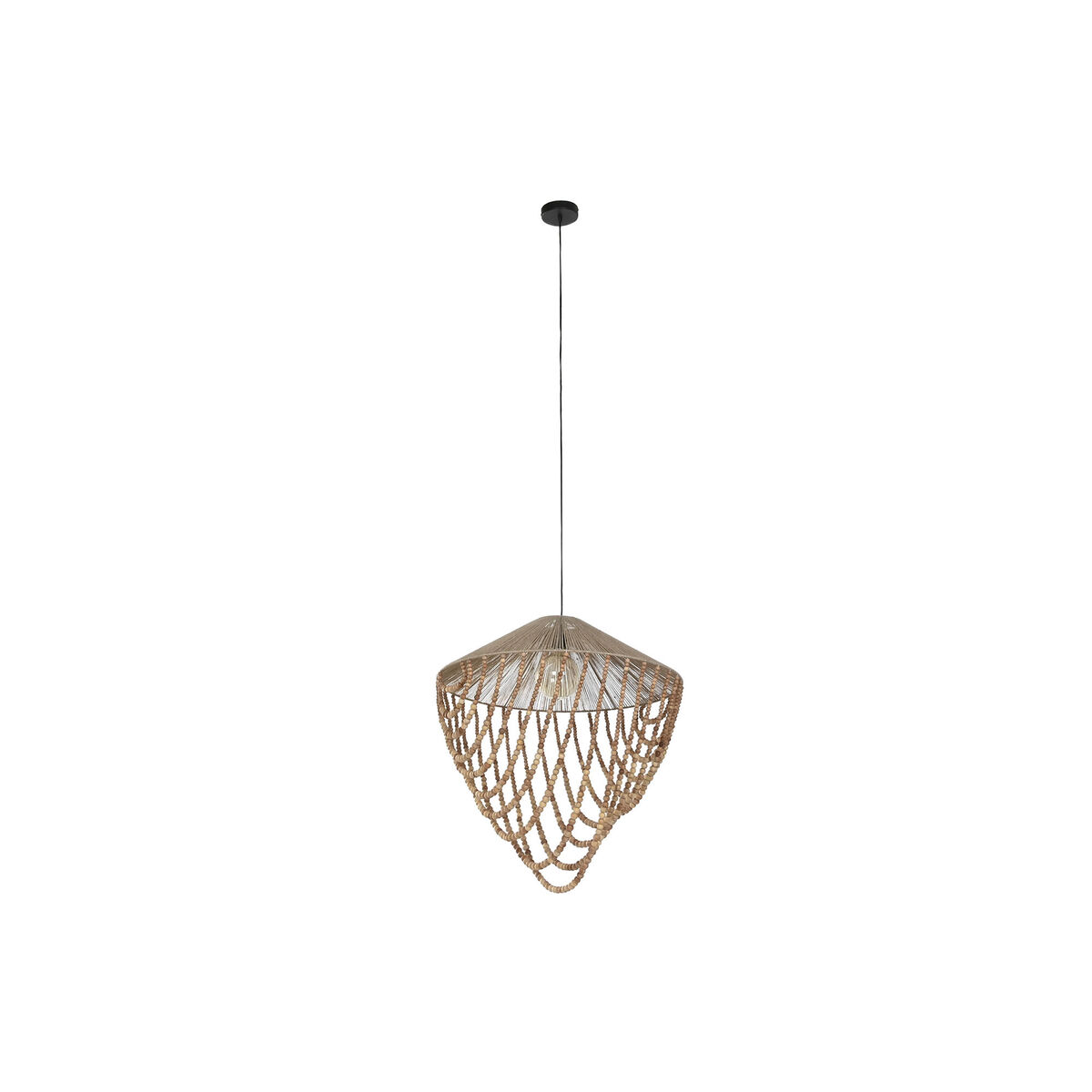 Lampadario Home ESPRIT Marrone Chiaro Juta Legno 67 x 67 x 70 cm