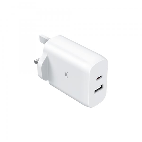 Caricabatterie da Parete KSIX GaN Bianco 45 W