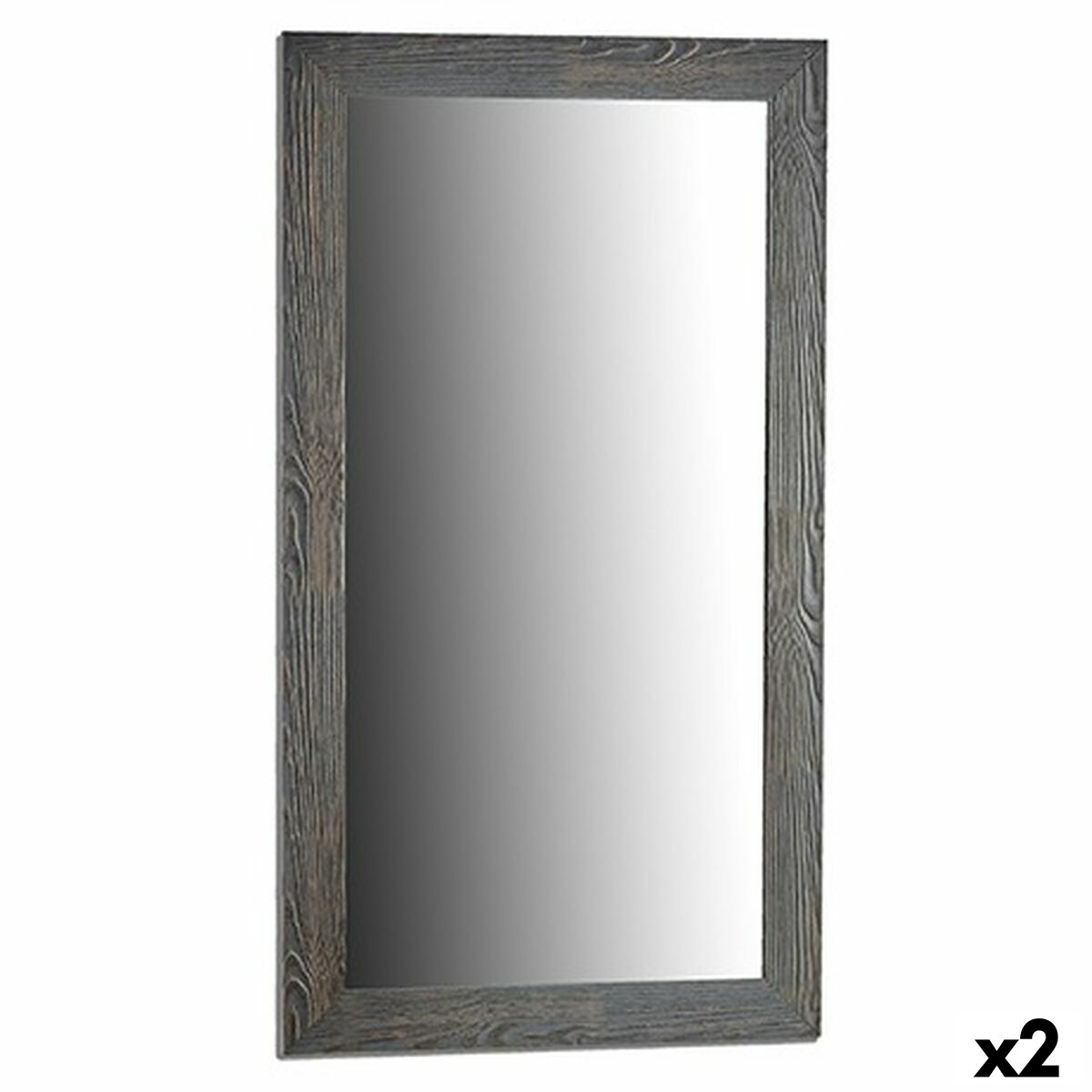 Specchio da parete Gift Decor Grigio 75,5 x 135,5 x 1,5 cm Rettangolare (2 Unità)