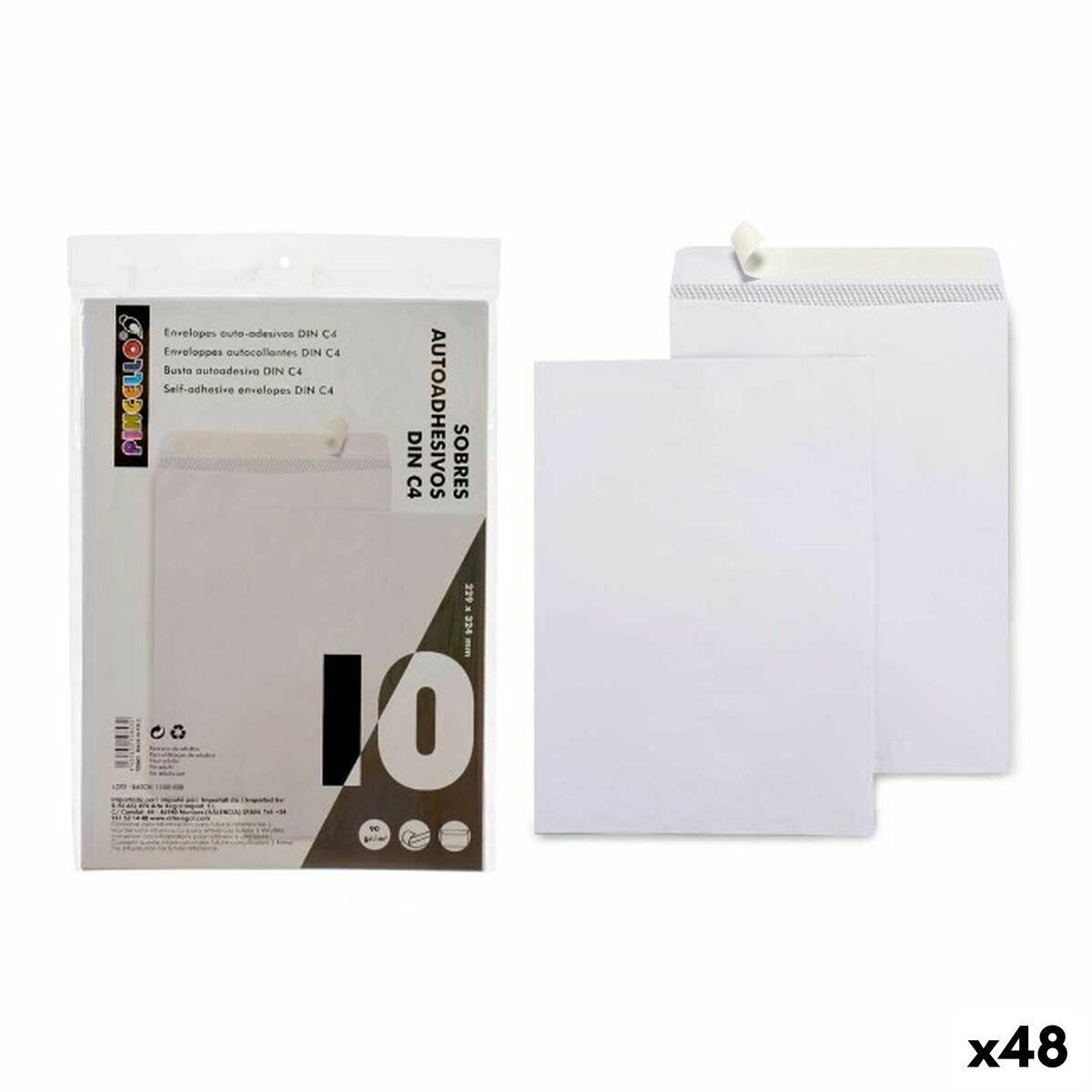 Buste Pincello Bianco Carta 23 x 1 x 32,5 cm 229 x 324 mm 10 Pezzi (48 Unità)