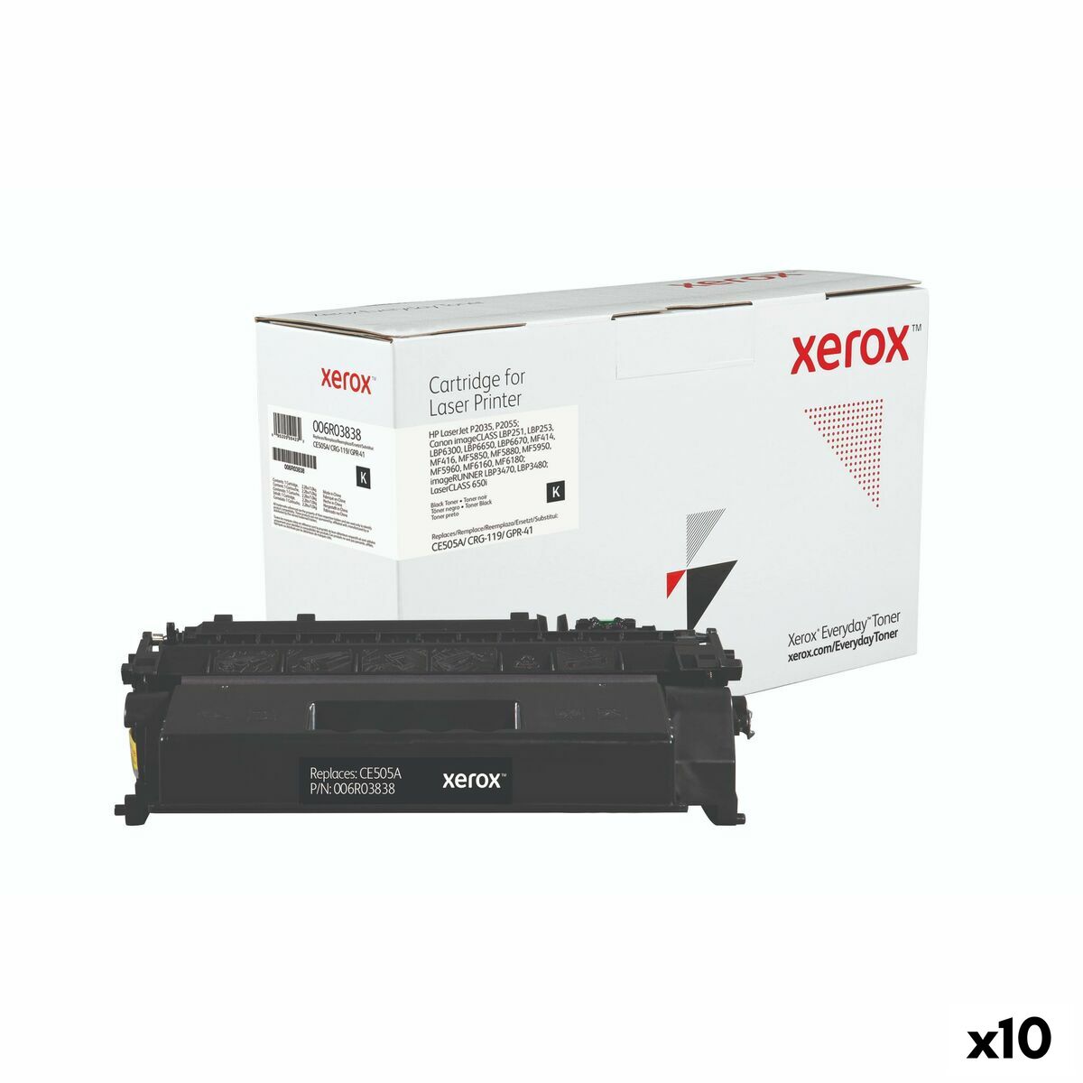 Toner Xerox CE505A Nero (10 Unità)
